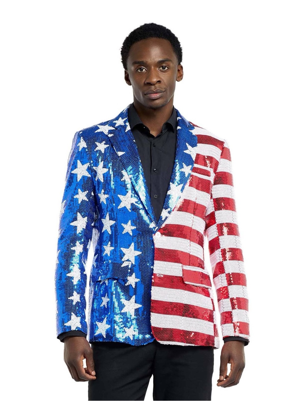 250 Year Celebration Red, White & Blue Patriotic Sequin Men’s Blazer XL